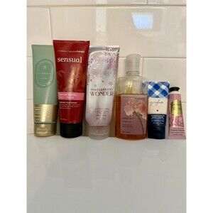 Lot Of 6 Bath And Body Works Lotions Mixed Sensual Gingham Eucalyptus Over 2lbs!